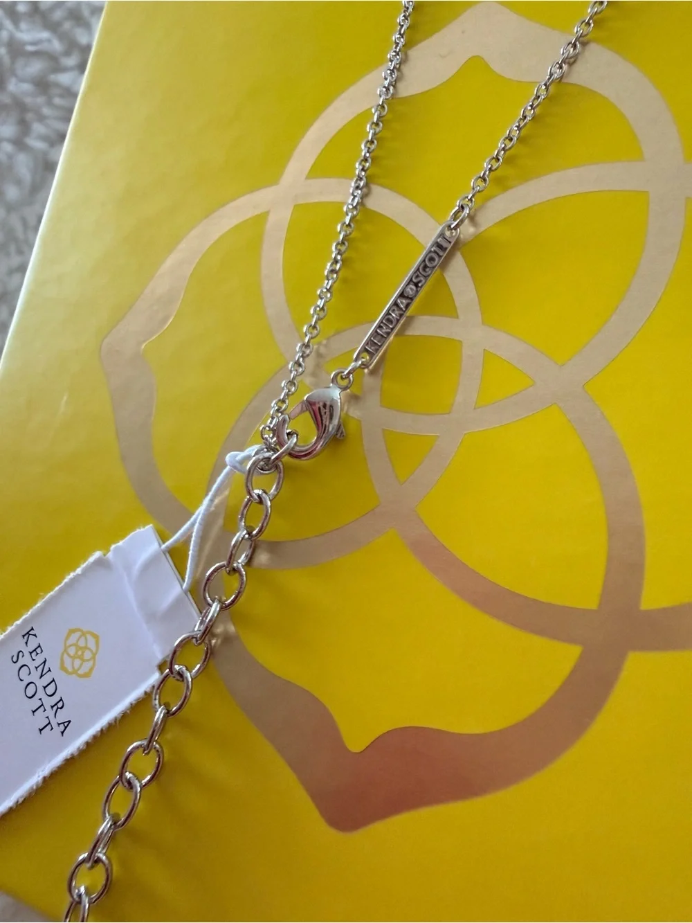 Kendra Scott Elisa Silver Necklace with Iridescent Drusy Pendant